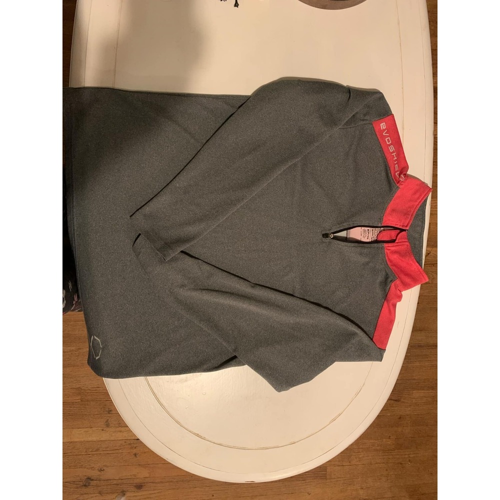Evoshield Performance Pullover Men's Small 1/4 Zip Gray Red Base Layer - Picture 7 of 8